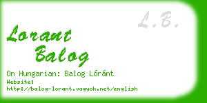 lorant balog business card