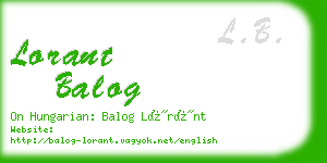 lorant balog business card
